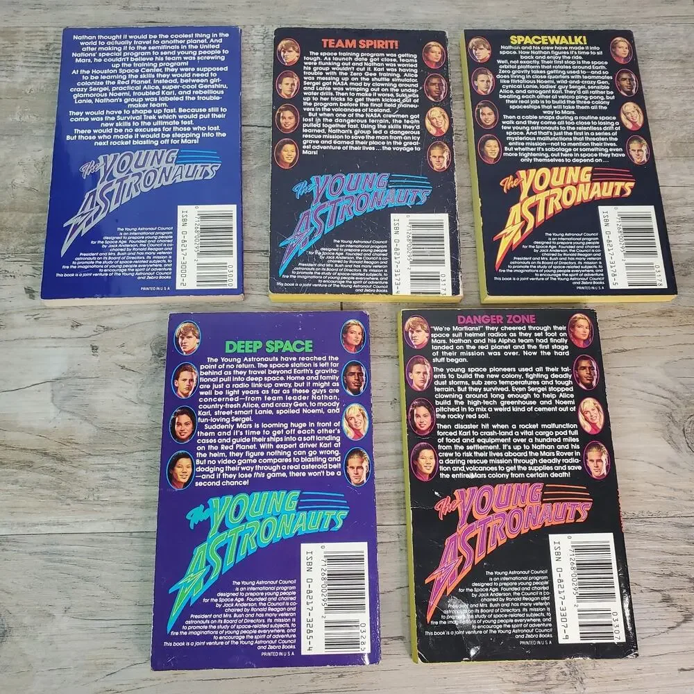 Jack Anderson Presents the Young Astronauts Books 1-5 - Rick North 1990 Paperbac